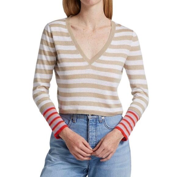 Veronica Beard Florrie Striped Knit Pullover - Picture 2 of 11